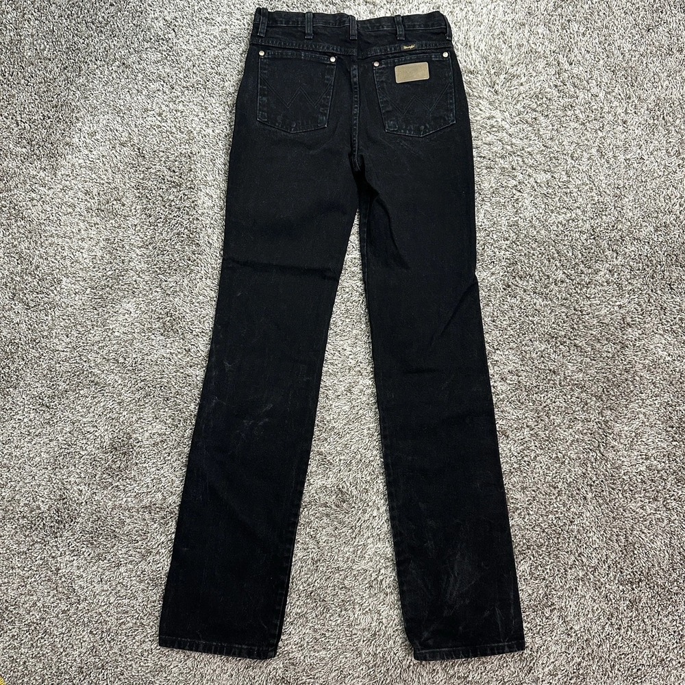 Wrangler 936WBK Cowboy Cut Slim Fit Jeans Mens 30x36 Black Denim High Rise